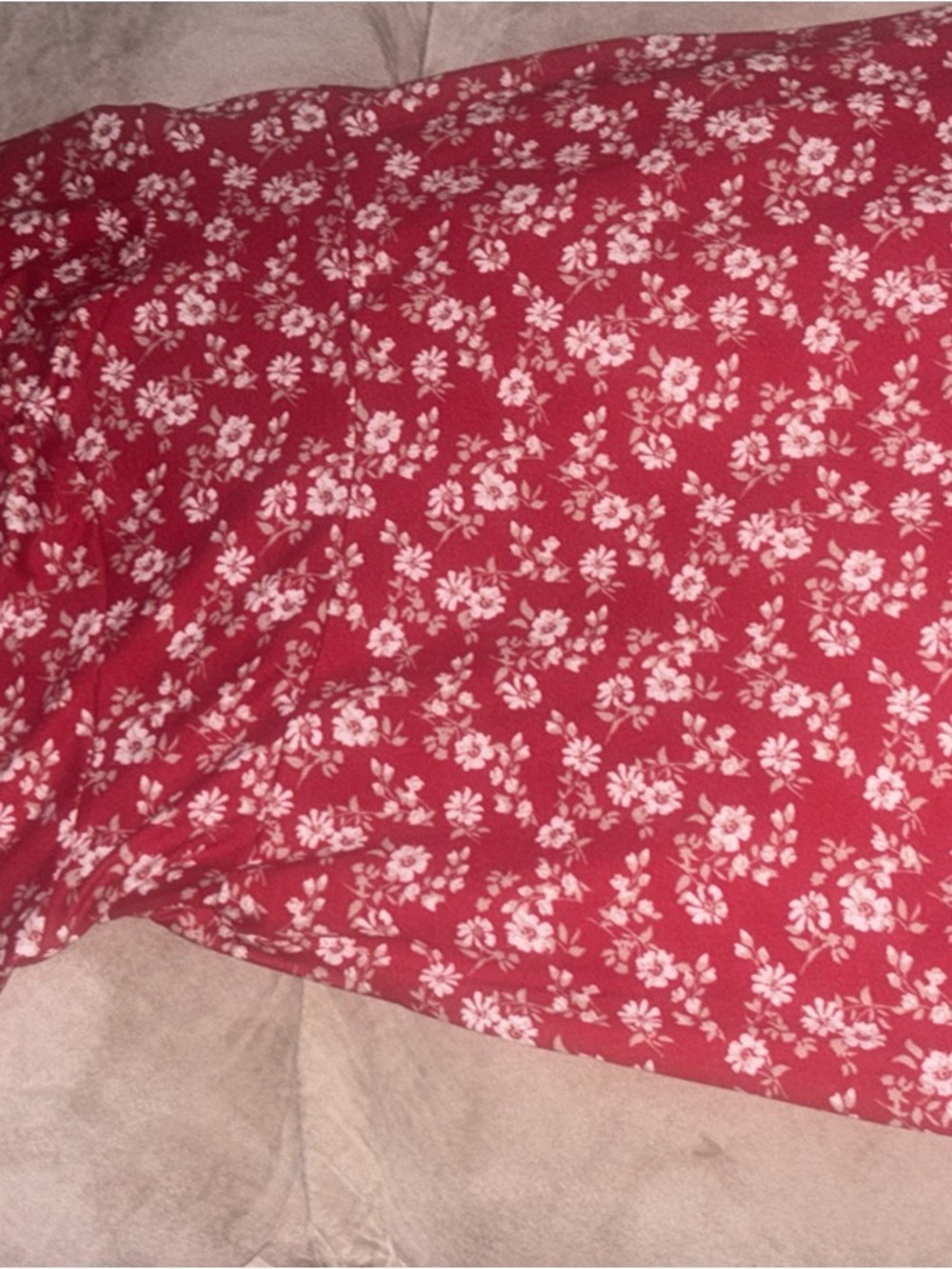 Red floral dress